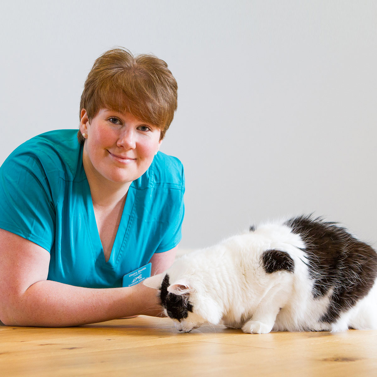 Vet Claire with her cat Ron